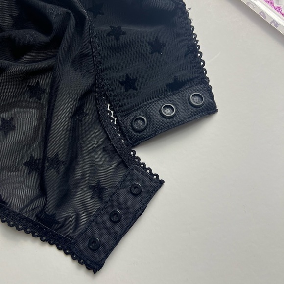 NWT Stella McCartney's BETTY TWINKLING FLOCKED-STAR UNDERWIRED BODYSUIT  SZ-M - Picture 12 of 15